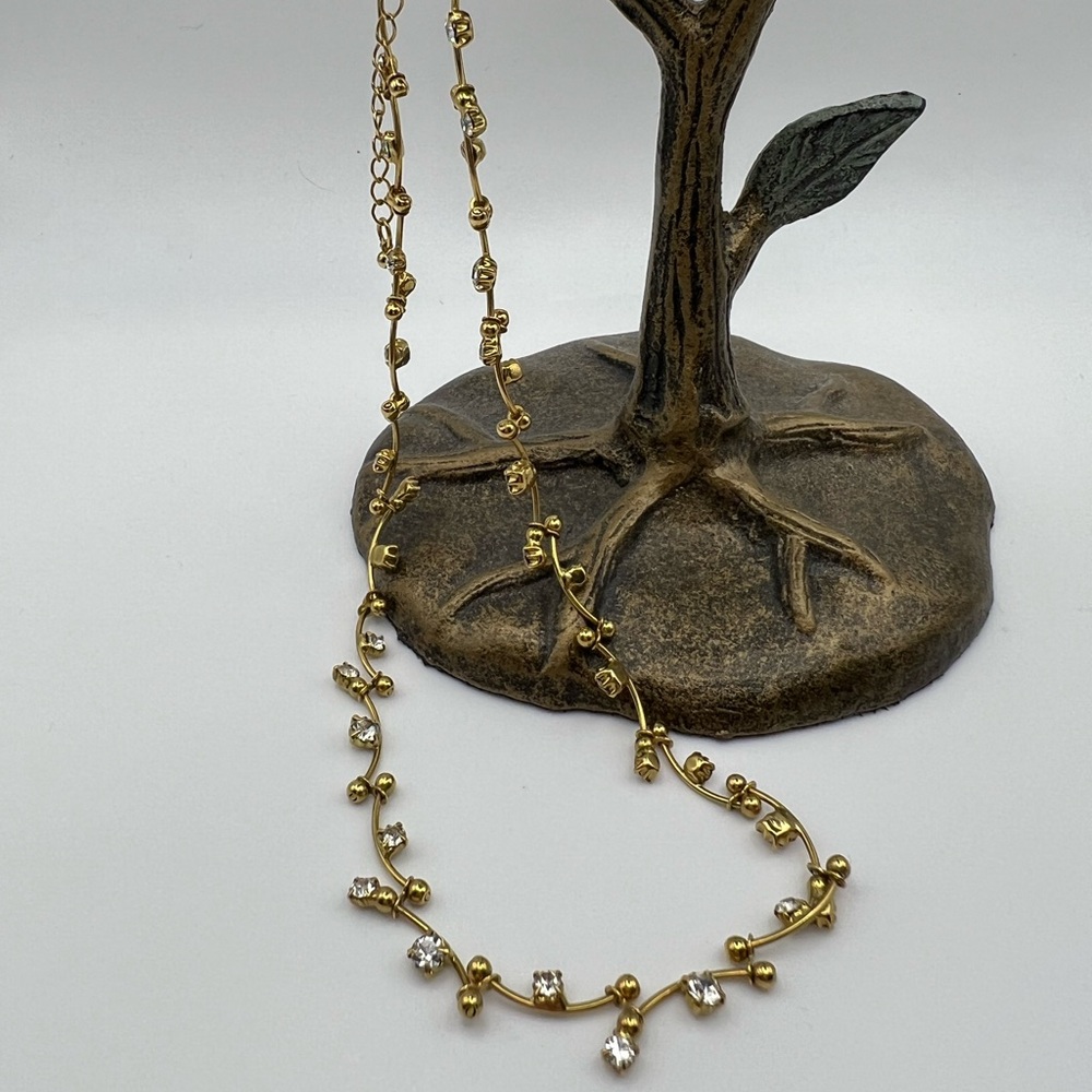 Vintage Monet Gold Chain Choker Necklace